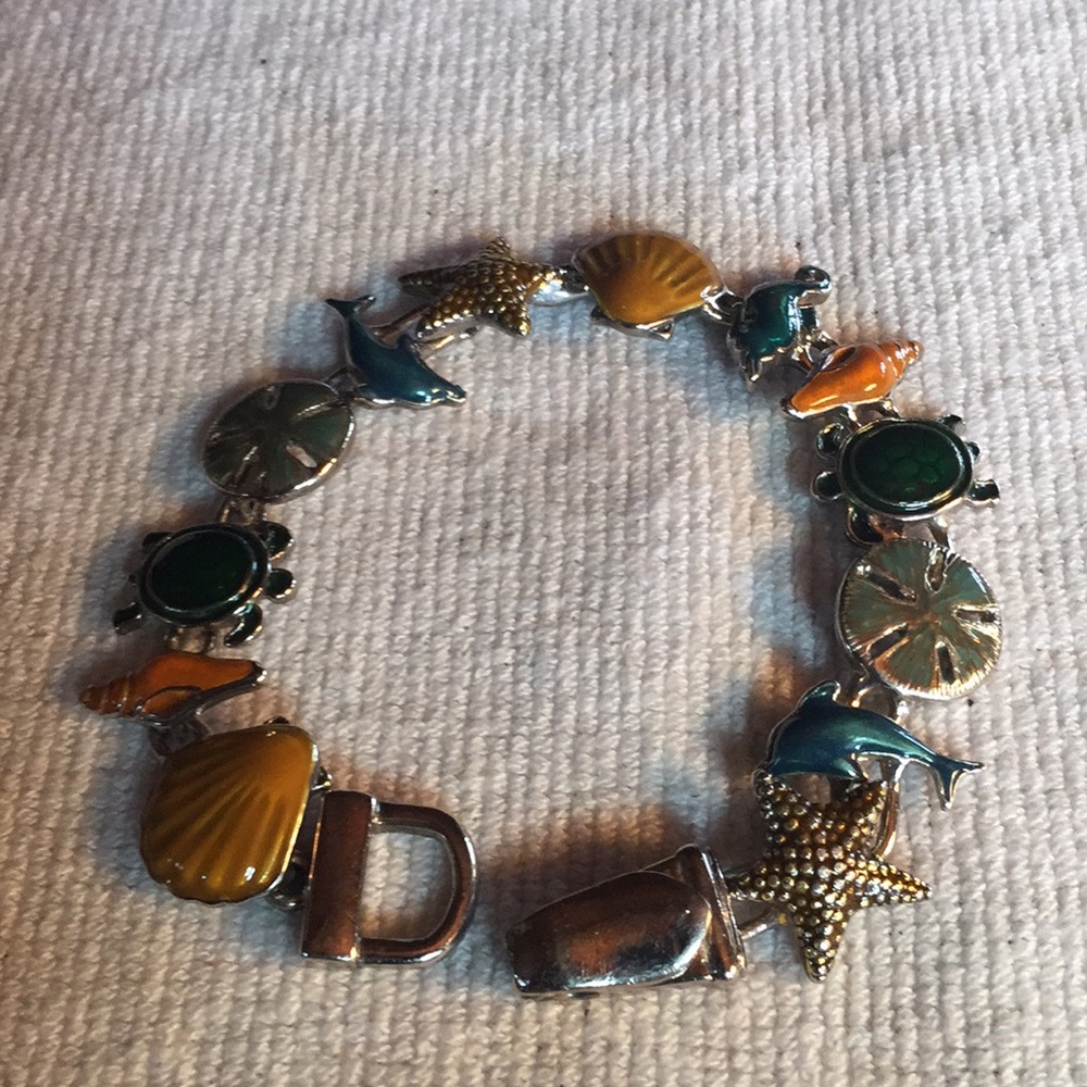 Chico’s Ocean themed enamel charm bracelet